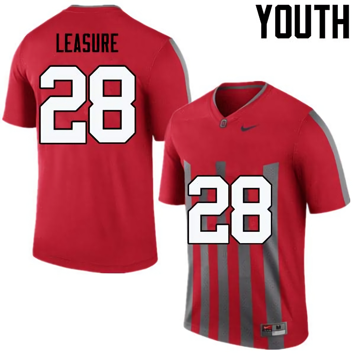 Jordan Leasure Ohio State Buckeyes Youth NCAA #28 Nike Throwback Red College Stitched Football Jersey EBC7056DU